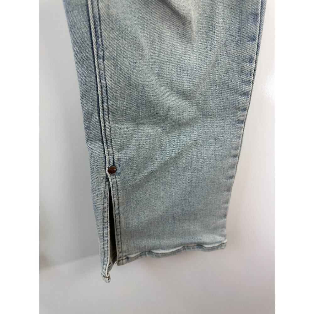 Judy Blue Adrian High Rise Straight Leg Jeans Distressed Slit Hem Size 11 30 - Picture 15 of 16